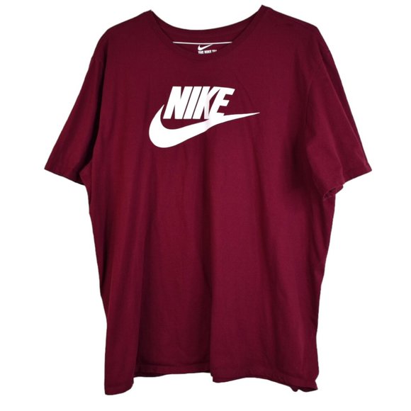 Nike Tee 3XL Mens Burgundy Athletic Cut Crew Neck Short Sleeve Activewear - Picture 1 of 7